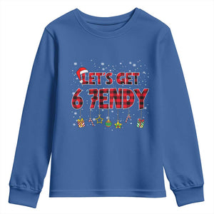 Six Seven Christmas Youth Sweatshirt Let's get Sendy 7endy Funny 67 6 7 Meme Gen Alpha Slang TS10 Royal Blue Print Your Wear