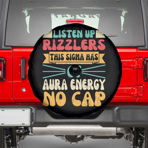 Listen Up Rizzlers This Sigma Has 67 Aura Energy Six Seven Spare Tire Cover TS10 Black Print Your Wear