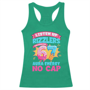 Listen Up Rizzlers This Sigma Has 67 Aura Energy Six Seven Racerback Tank Top Baseball Drip Number 67 TS10 Irish Green Print Your Wear