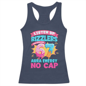Listen Up Rizzlers This Sigma Has 67 Aura Energy Six Seven Racerback Tank Top Baseball Drip Number 67 TS10 Navy Print Your Wear