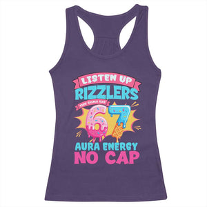 Listen Up Rizzlers This Sigma Has 67 Aura Energy Six Seven Racerback Tank Top Baseball Drip Number 67 TS10 Purple Print Your Wear
