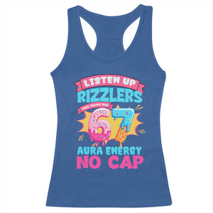 Listen Up Rizzlers This Sigma Has 67 Aura Energy Six Seven Racerback Tank Top Baseball Drip Number 67 TS10 Royal Blue Print Your Wear