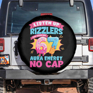 Listen Up Rizzlers This Sigma Has 67 Aura Energy Six Seven Spare Tire Cover Baseball Drip Number 67 TS10 No hole Black Print Your Wear