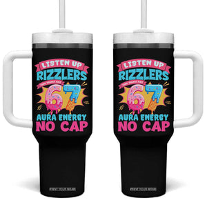 Listen Up Rizzlers This Sigma Has 67 Aura Energy Six Seven Tumbler With Handle Baseball Drip Number 67 TS10 One Size: 40 oz Black Print Your Wear