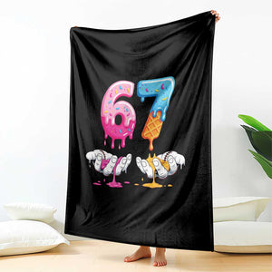 Funny 67 Six Seven Ice Cream Drip Throw Blanket Cool Meme 6 7 Funny Number Couple Matching Costume TS10 Print Your Wear