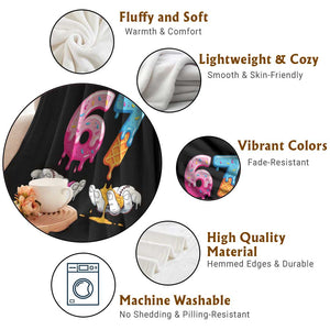 Funny 67 Six Seven Ice Cream Drip Throw Blanket Cool Meme 6 7 Funny Number Couple Matching Costume TS10 Print Your Wear