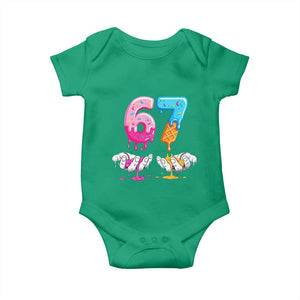 Funny 67 Six Seven Ice Cream Drip Baby Onesie Cool Meme 6 7 Funny Number Couple Matching Costume TS10 Irish Green Print Your Wear