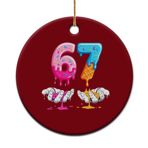 Funny 67 Six Seven Ice Cream Drip Ceramic Ornament Cool Meme 6 7 Funny Number Couple Matching Costume TS10 1pc Red Print Your Wear