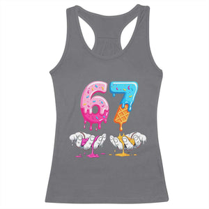 Funny 67 Six Seven Ice Cream Drip Racerback Tank Top Cool Meme 6 7 Funny Number Couple Matching Costume TS10 Charcoal Print Your Wear