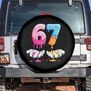 Funny 67 Six Seven Ice Cream Drip Spare Tire Cover Cool Meme 6 7 Funny Number Couple Matching Costume TS10 No hole Black Print Your Wear