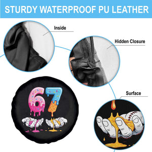 Funny 67 Six Seven Ice Cream Drip Spare Tire Cover Cool Meme 6 7 Funny Number Couple Matching Costume TS10 Print Your Wear