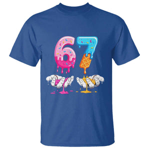 Funny 67 Six Seven Ice Cream Drip T Shirt Cool Meme 6 7 Funny Number Couple Matching Costume TS10 Royal Blue Print Your Wear