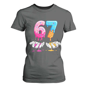 Funny 67 Six Seven Ice Cream Drip T Shirt For Women Cool Meme 6 7 Funny Number Couple Matching Costume TS10 Dark Heather Print Your Wear