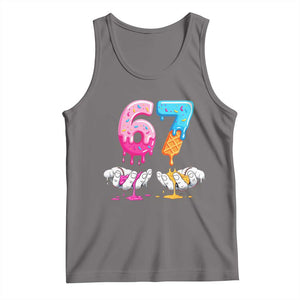 Funny 67 Six Seven Ice Cream Drip Tank Top Cool Meme 6 7 Funny Number Couple Matching Costume TS10 Deep Heather Print Your Wear