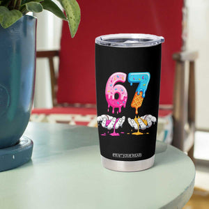 Funny 67 Six Seven Ice Cream Drip Tumbler Cup Cool Meme 6 7 Funny Number Couple Matching Costume TS10 Print Your Wear