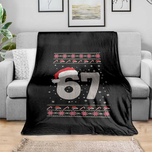 Funny Six Seven 6 7 Meme Ugly Christmas Throw Blanket Gen Alpha Slang TS10 Print Your Wear