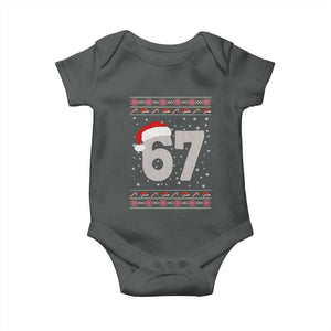 Funny Six Seven 6 7 Meme Ugly Christmas Baby Onesie Gen Alpha Slang TS10 Dark Heather Print Your Wear