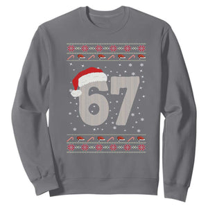 Funny Six Seven 6 7 Meme Ugly Christmas Sweatshirt Gen Alpha Slang TS10 Charcoal Print Your Wear