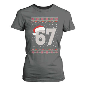 Funny Six Seven 6 7 Meme Ugly Christmas T Shirt For Women Gen Alpha Slang TS10 Dark Heather Print Your Wear