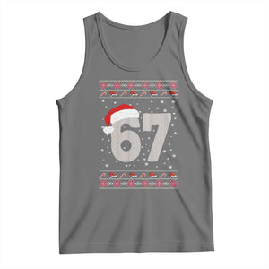 Funny Six Seven 6 7 Meme Ugly Christmas Tank Top Gen Alpha Slang TS10 Black Heather Print Your Wear