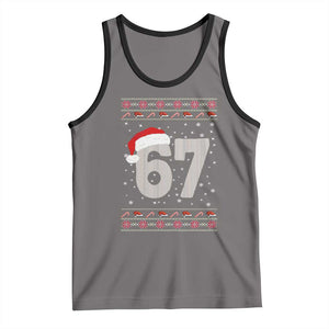 Funny Six Seven 6 7 Meme Ugly Christmas Tank Top Gen Alpha Slang TS10 Deep Heather Black Print Your Wear
