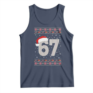 Funny Six Seven 6 7 Meme Ugly Christmas Tank Top Gen Alpha Slang TS10 Navy Print Your Wear