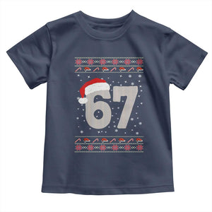 Funny Six Seven 6 7 Meme Ugly Christmas Toddler T Shirt Gen Alpha Slang TS10 Navy Print Your Wear