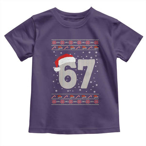 Funny Six Seven 6 7 Meme Ugly Christmas Toddler T Shirt Gen Alpha Slang TS10 Purple Print Your Wear