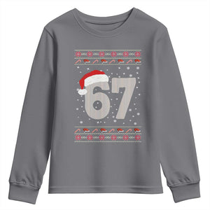 Funny Six Seven 6 7 Meme Ugly Christmas Youth Sweatshirt Gen Alpha Slang TS10 Charcoal Print Your Wear