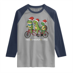 Subtle FDT Christmas Raglan Shirt Frog Dinosaur Turtle Political Satire TS10 Sport Gray Navy Print Your Wear