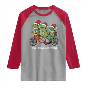 Subtle FDT Christmas Raglan Shirt Frog Dinosaur Turtle Political Satire TS10 Sport Gray Red Print Your Wear