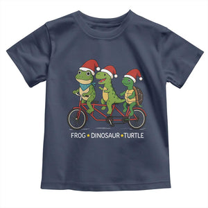Subtle FDT Christmas Toddler T Shirt Frog Dinosaur Turtle Political Satire TS10 Navy Print Your Wear