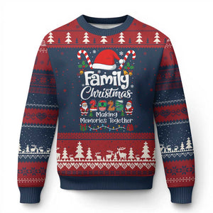 Family Xmas 2025 Ugly Christmas Sweater Matching Xmas Squad Santa TS10 Navy Red Print Your Wear
