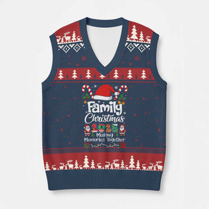 Family Xmas 2025 V-Neck Knit Sweater Vest Matching Xmas Squad Santa TS10 Navy Red Print Your Wear