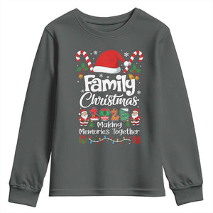 Family Christmas 2025 Youth Sweatshirt Matching Xmas Squad Santa TS10 Dark Heather Print Your Wear
