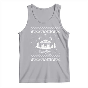 Nativity Scene Christmas Tank Top Christian True Story Jesus Birth Ugly Xmas TS10 Athletic Heather Print Your Wear