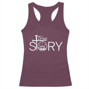 Christian True Story Racerback Tank Top Nativity Scene Christmas Faith Cross Jesus Birth TS10 Maroon Print Your Wear