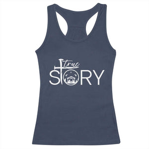 Christian True Story Racerback Tank Top Nativity Scene Christmas Faith Cross Jesus Birth TS10 Navy Print Your Wear