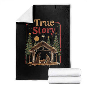 Vintage Nativity Scene Throw Blanket Christian Christmas True Story Jesus Birth TS10 Black Print Your Wear