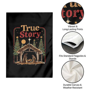 Vintage Nativity Scene Garden Flag Christian Christmas True Story Jesus Birth TS10 Print Your Wear
