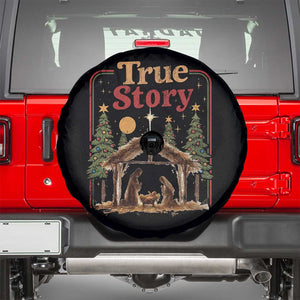 Vintage Nativity Scene Spare Tire Cover Christian Christmas True Story Jesus Birth TS10 Black Print Your Wear