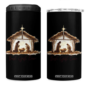 Nativity Scene 4 in 1 Can Cooler Tumbler Christian Christmas Jesus Best Gift Ever TS10 One Size: 16 oz Black Print Your Wear