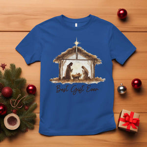 Nativity Scene T Shirt Christian Christmas Jesus Best Gift Ever TS10 Royal Blue Print Your Wear