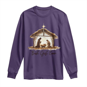 Nativity Scene Long Sleeve Shirt Christian Christmas Jesus Best Gift Ever TS10 Purple Print Your Wear