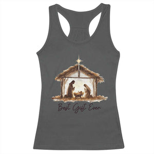 Nativity Scene Racerback Tank Top Christian Christmas Jesus Best Gift Ever TS10 Dark Heather Print Your Wear