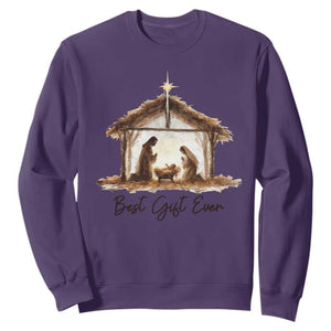 Nativity Scene Sweatshirt Christian Christmas Jesus Best Gift Ever TS10 Purple Print Your Wear