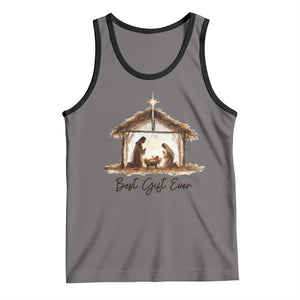 Nativity Scene Tank Top Christian Christmas Jesus Best Gift Ever TS10 Deep Heather Black Print Your Wear