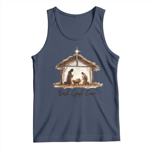 Nativity Scene Tank Top Christian Christmas Jesus Best Gift Ever TS10 Navy Print Your Wear