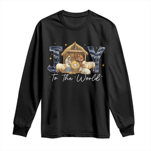 Nativity Scene Long Sleeve Shirt Christian Christmas Jesus Joy To The World TS10 Black Print Your Wear