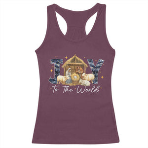 Nativity Scene Racerback Tank Top Christian Christmas Jesus Joy To The World TS10 Maroon Print Your Wear